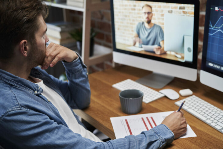 Man has education training online Man has education training online