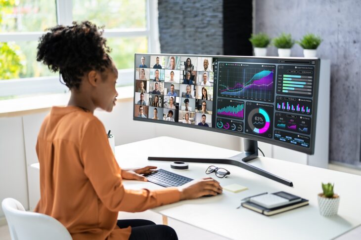 Virtual,Telework,Webinar,And,Learning,Presentation.,African,Person,Telecommute Virtual,Telework,Webinar,And,Learning,Presentation.,African,Person,Telecommute